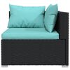 vidaXL 3-osobowa sofa ogrodowa z poduszkami, czarna, polirattan