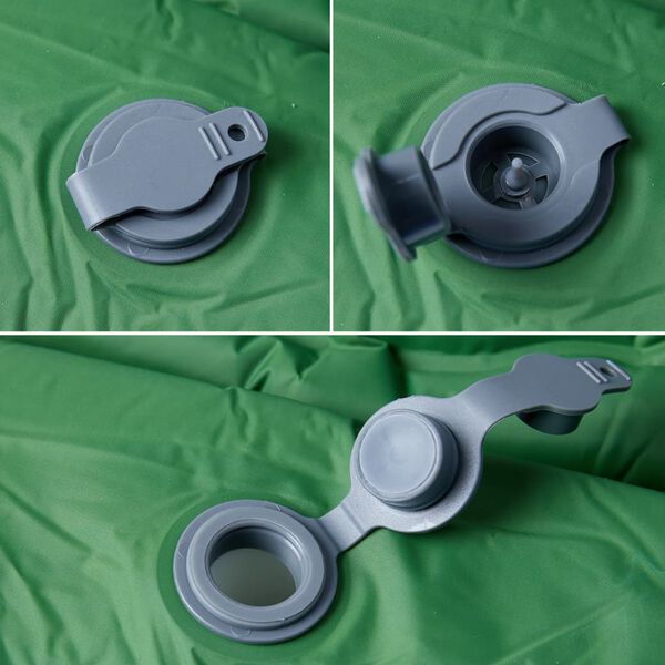 vidaXL Materac samopompujący z poduszką, 1-osobowy, zielony