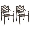 vidaXL Krzesło Ogrodowe 2 pcs kolor bronzu 56 x 55 x 92,5cm Aluminium