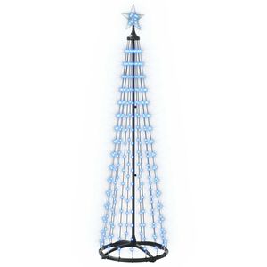 vidaXL Choinka stożkowa LED 180 cm 250 LED Niebieski Stal Biały
