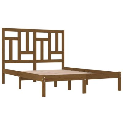 vidaXL Rama łóżka, miodowy brąz, lite drewno, 120x190 cm, podwójna