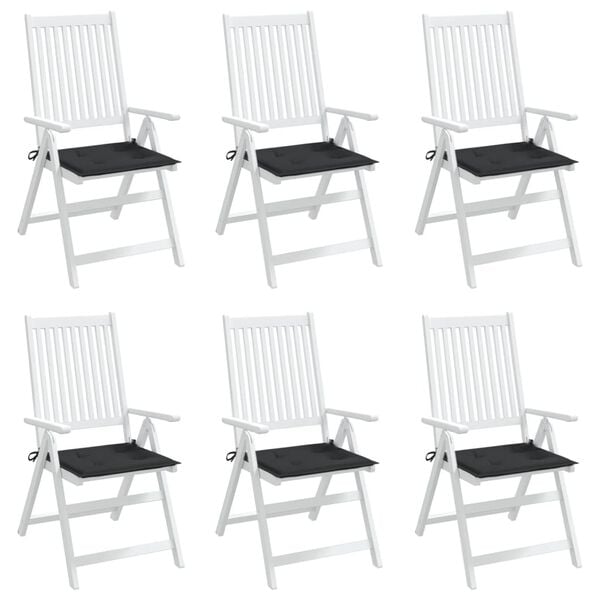 vidaXL Poduszki na krzesła ogrodowe, 6 szt., czarne, 50x50x4 cm