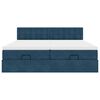 vidaXL Ł&oacute;żko otomana z materacami i diodami LED Ciemnoniebieski