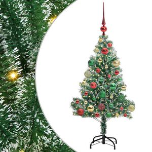vidaXL Sztuczna choinka z śnieżnym pokryciem z lampkami LED 120 cm