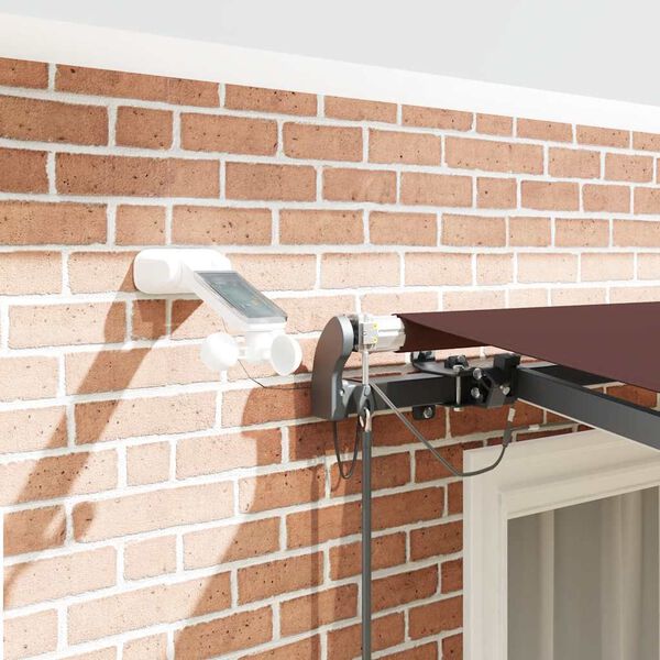 vidaXL Automatycznie zwijana markiza z LED, brązowa, 300x250 cm