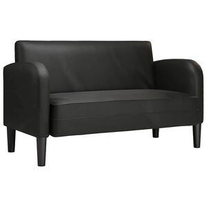 vidaXL Sofa dwuosobowa czarna 110 cm ze sk&oacute;ry ekologicznej