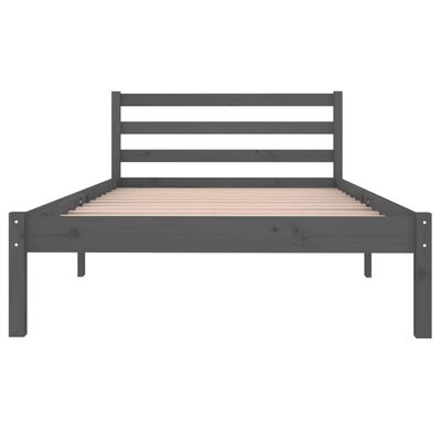 vidaXL Rama łóżka, lite drewno sosnowe, 100x200 cm, szare