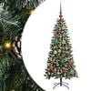 vidaXL Sztuczna choinka zielony 120 cm PVC, plastik i stal