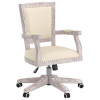 vidaXL Obrotowe krzesło biurowe, obite lnem