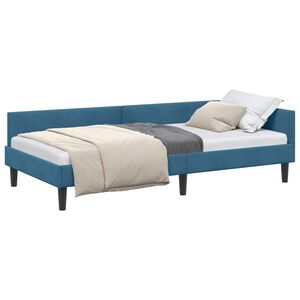 vidaXL Rama ł&oacute;żka narożnego Niebieski 80 cm x 200 cm Aksamit
