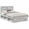 vidaXL Ramka ł&oacute;żka Szary beton 135 x 190 cm Lite drewno sosnowe