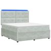 vidaXL Ł&oacute;żko z box spring LED z materacem jasnoszary 140 x 190 cm