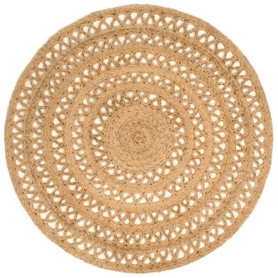 vidaXL Ręcznie pleciony dywan z juty, 150 cm, okrągły