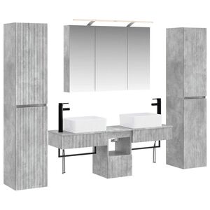 vidaXL Zestaw mebli łazienkowych 6 pcs Betonowy szary