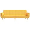 vidaXL 2-osobowa kanapa, 2 poduszki, ż&oacute;łta, tapicerowana tkaniną