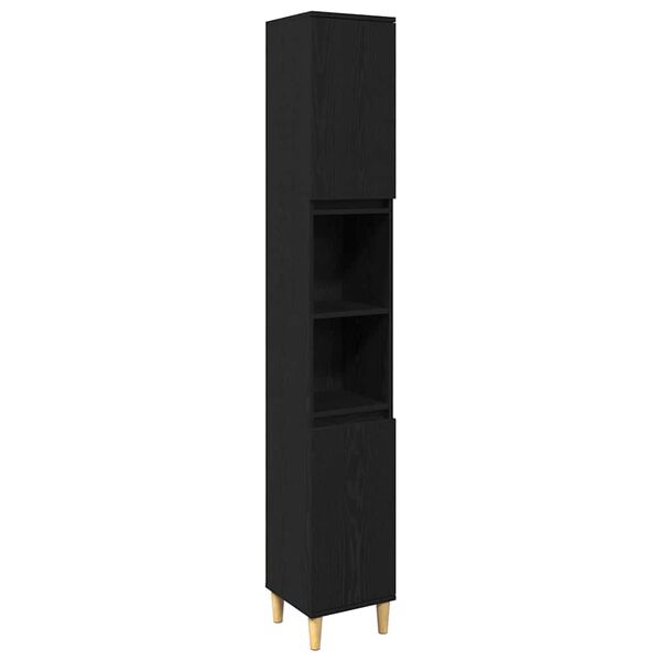 vidaXL Zestaw mebli łazienkowych 3 pcs Czarny Materiał drewnopochodny