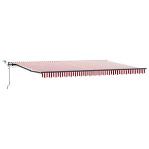 vidaXL Markiza wysuwana Czerwony i Biały 500 &times; 350 cm Poliester