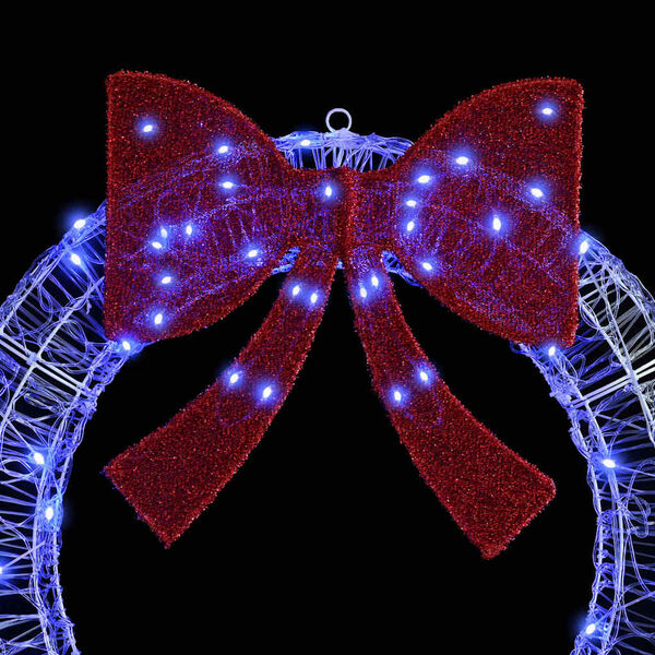 vidaXL Wianek z 80 diodami LED Niebieski 92 x 9.5 x 92 cm Akryl