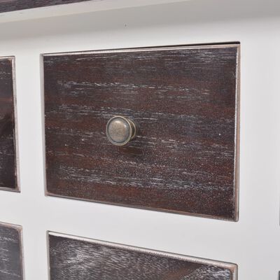 vidaXL Konsola - komoda z 6 szufladami, drewniana, brązowo-biała