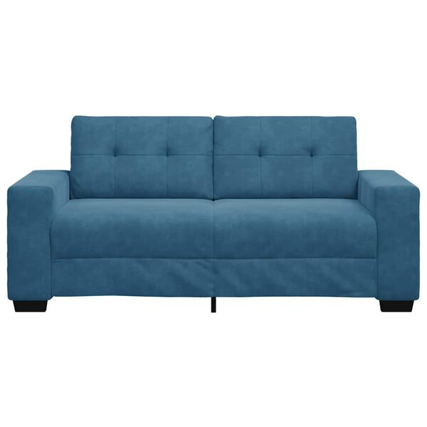 vidaXL Sofa dwuosobowa, niebieska, 140 cm, aksamit