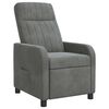 vidaXL Fotel recliner ciemnoszary Welur