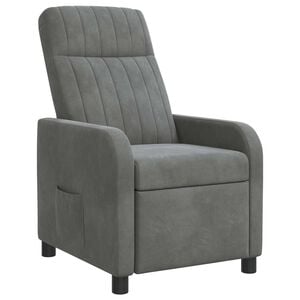 vidaXL Fotel recliner ciemnoszary Welur