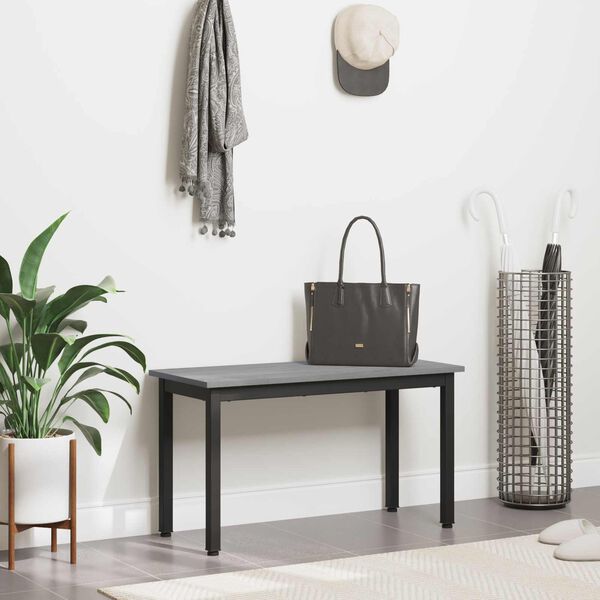 vidaXL ławka Szary Sonoma 80 x 35 x 45 cm Materiał drewnopochodny