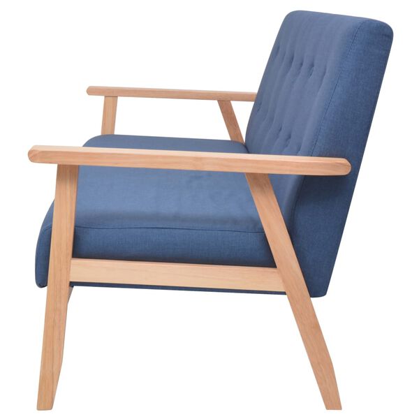 vidaXL 3-częściowy zestaw wypoczynkowy, tkanina, niebieski