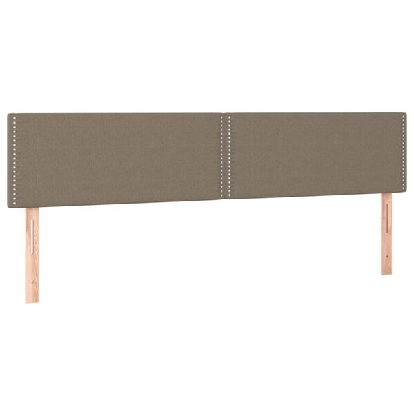 vidaXL Zagł&oacute;wek do ł&oacute;żka z LED, taupe, 160x5x78/88 cm, tkanina