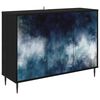 vidaXL Bufet RAALTE Czarny dąb 102 x 33 x 76 cm Drewno inżynieryjne