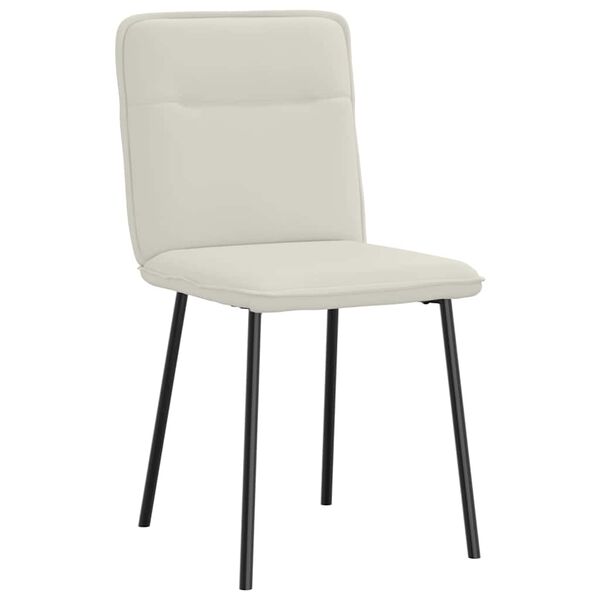 vidaXL Krzesła stołowe, 4 szt., kremowe, obite aksamitem