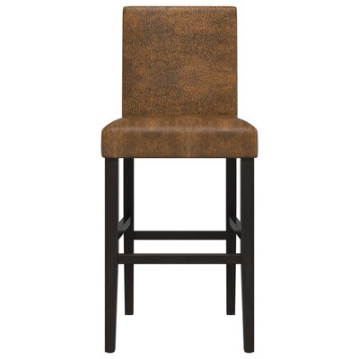 vidaXL Krzesła barowe, 2 szt., lite drewno kauczukowe i sztuczna skóra