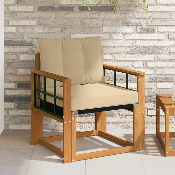 vidaXL Sofa na zewnątrz Drewno akacji i tekstylen Naturalny