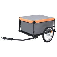 vidaXL Przyczepka rowerowa, szaro-pomarańczowa, 65 kg