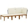 vidaXL 3 pcs Solidne drewno akacjowe i lina naturalny