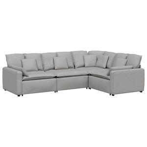 vidaXL Sofa modułowa z poduszkami Tkanina Cloud Grey