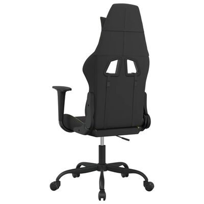 vidaXL Fotel gamingowy, czarno-jasnozielony, tkanina