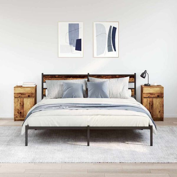 vidaXL Szafki nocne 2 szt. Stare drewno 39x35x65 cm Drewno klejone