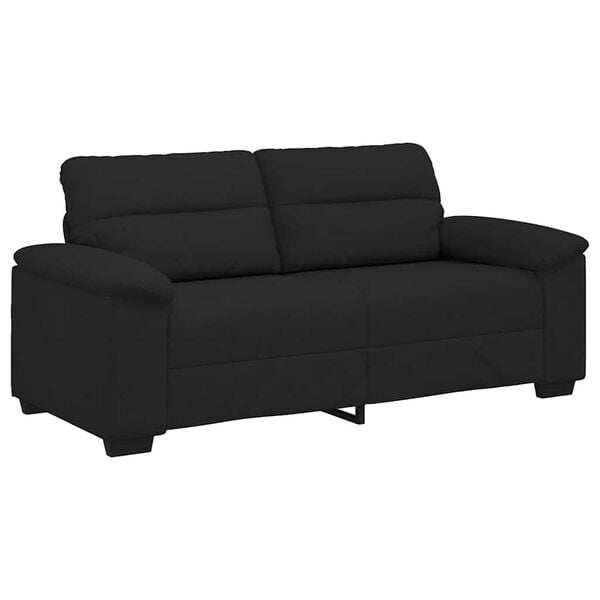 vidaXL Sofa 2-osobowa, czarna, 180x81x84 cm, tapicerowana tkaniną