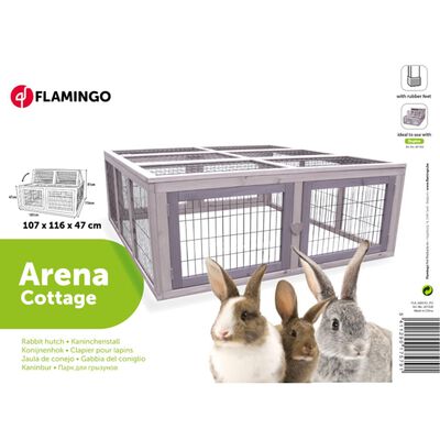 FLAMINGO Klatka dla królika Arena Cottage, 107x116x47 cm, szara