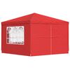 vidaXL Namiot Imprezowy 300 x 300 x 255 cm czerwony PE i stal