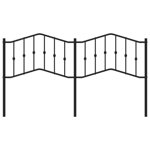 vidaXL Metalowe wezgłowie, czarne, 160 cm