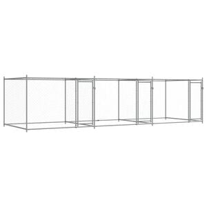 vidaXL Klatka dla psa, z drzwiami, szara, 6x2x1,5 m, stal
