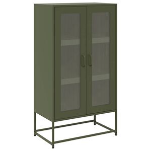 vidaXL Komoda Oliwkowo-zielona 68x39x123 cm Stal