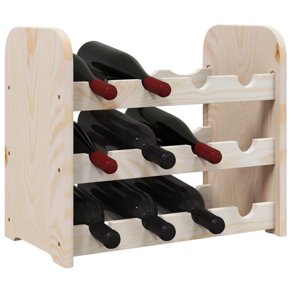vidaXL Stojak na wino, 43x25x37 cm, lite drewno sosnowe