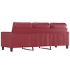 vidaXL 3-osobowa sofa, winna czerwień, 180 cm, sztuczna skóra