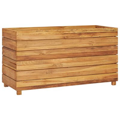 vidaXL Podwyższona donica 100x40x55 cm drewno tekowe z recyklingu/stal