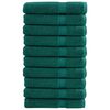 vidaXL Ręczniki premium SOLUND 10 szt., zielone, 80x200 cm, 600 g/cm&sup2;