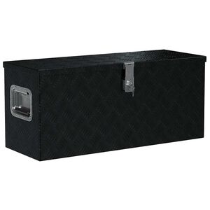 vidaXL Skrzynia aluminiowa, 80 x 30 x 35 cm, czarna