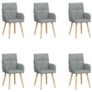 vidaXL Krzesła jadalne 6 pcs tkanina jasnoszary 60 x 56 x 96 cm